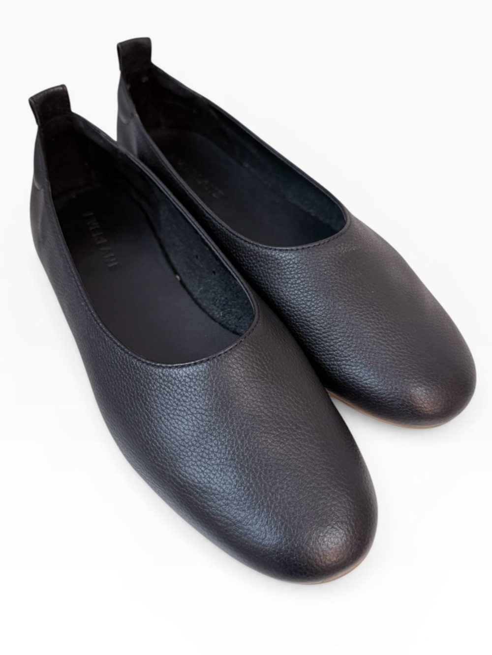 Everlane The Day Glove Ballet Flat Black Pebbled Leather Size 6.5
